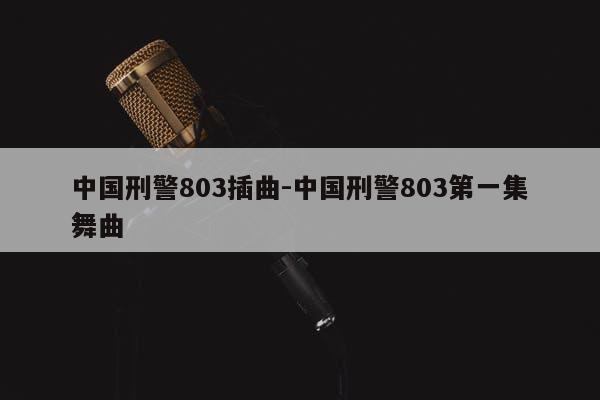 中国刑警803插曲-中国刑警803第一集舞曲