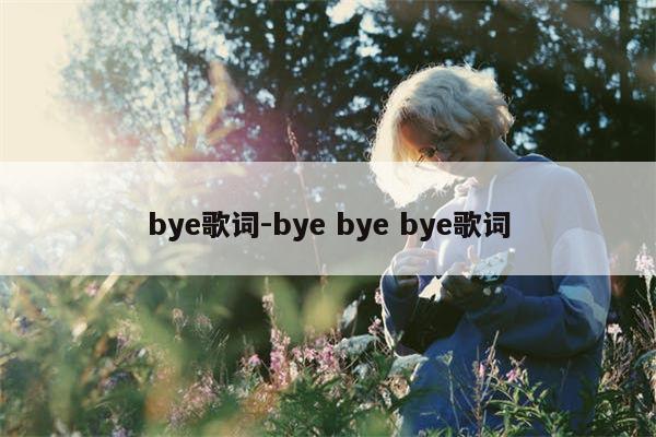 bye歌词-bye bye bye歌词