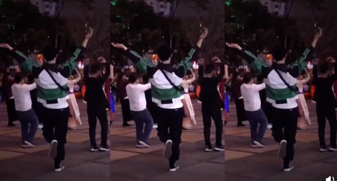 张艺兴跳广场舞视频 整条街最靓的仔